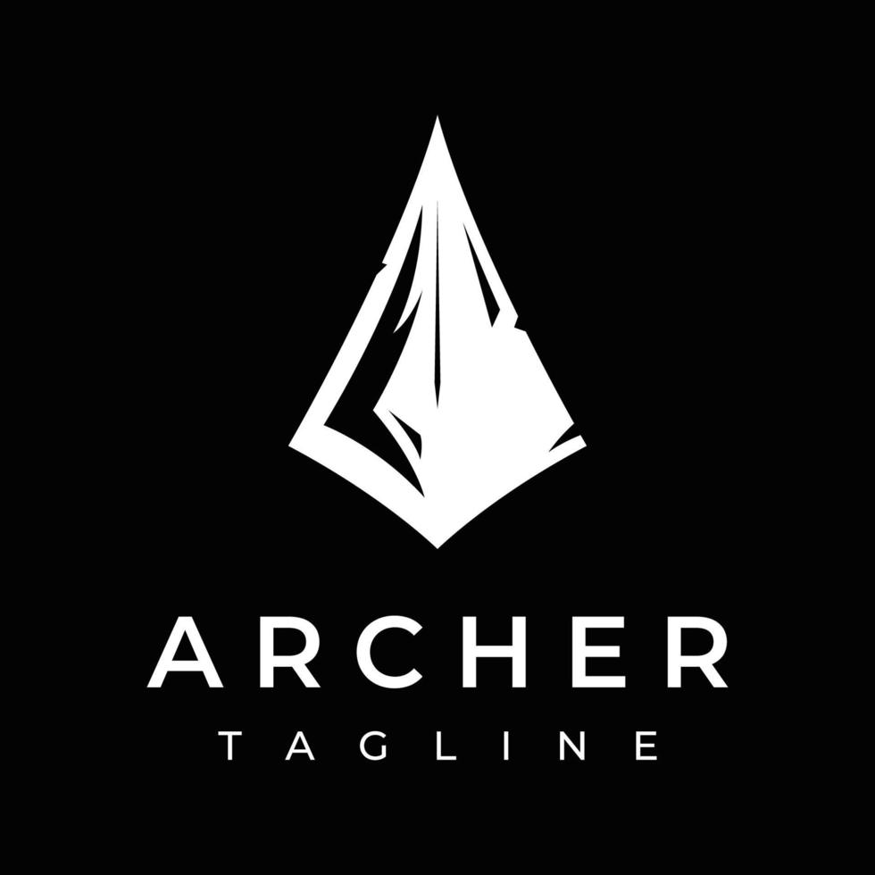 Creative design logo template archer silhouette.Vintage hipster arrowheads,arrows and bows.Arrows for hunting. vector