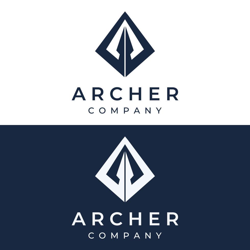 Creative design logo template archer silhouette.Vintage hipster arrowheads,arrows and bows.Arrows for hunting. vector