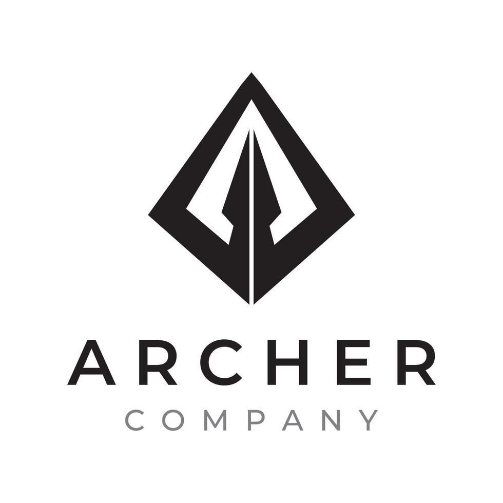 Creative design logo template archer silhouette.Vintage hipster arrowheads,arrows and bows.Arrows for hunting. vector