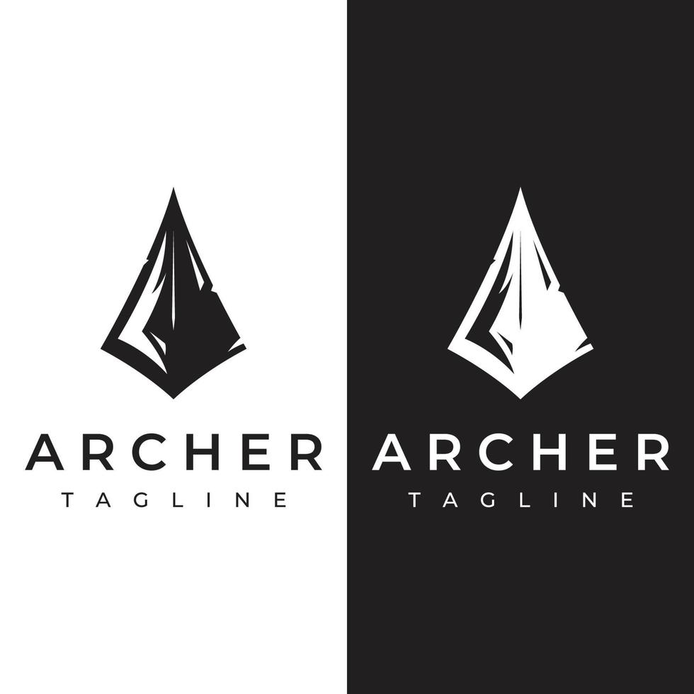 Creative design logo template archer silhouette.Vintage hipster arrowheads,arrows and bows.Arrows for hunting. vector