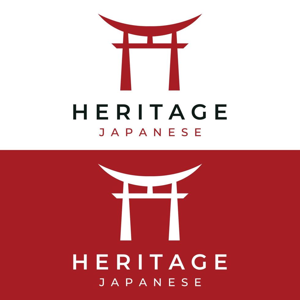 diseño creativo del antiguo logotipo de tori gate japonés.herencia, cultura e historia de japón tori gate.logo for business. vector