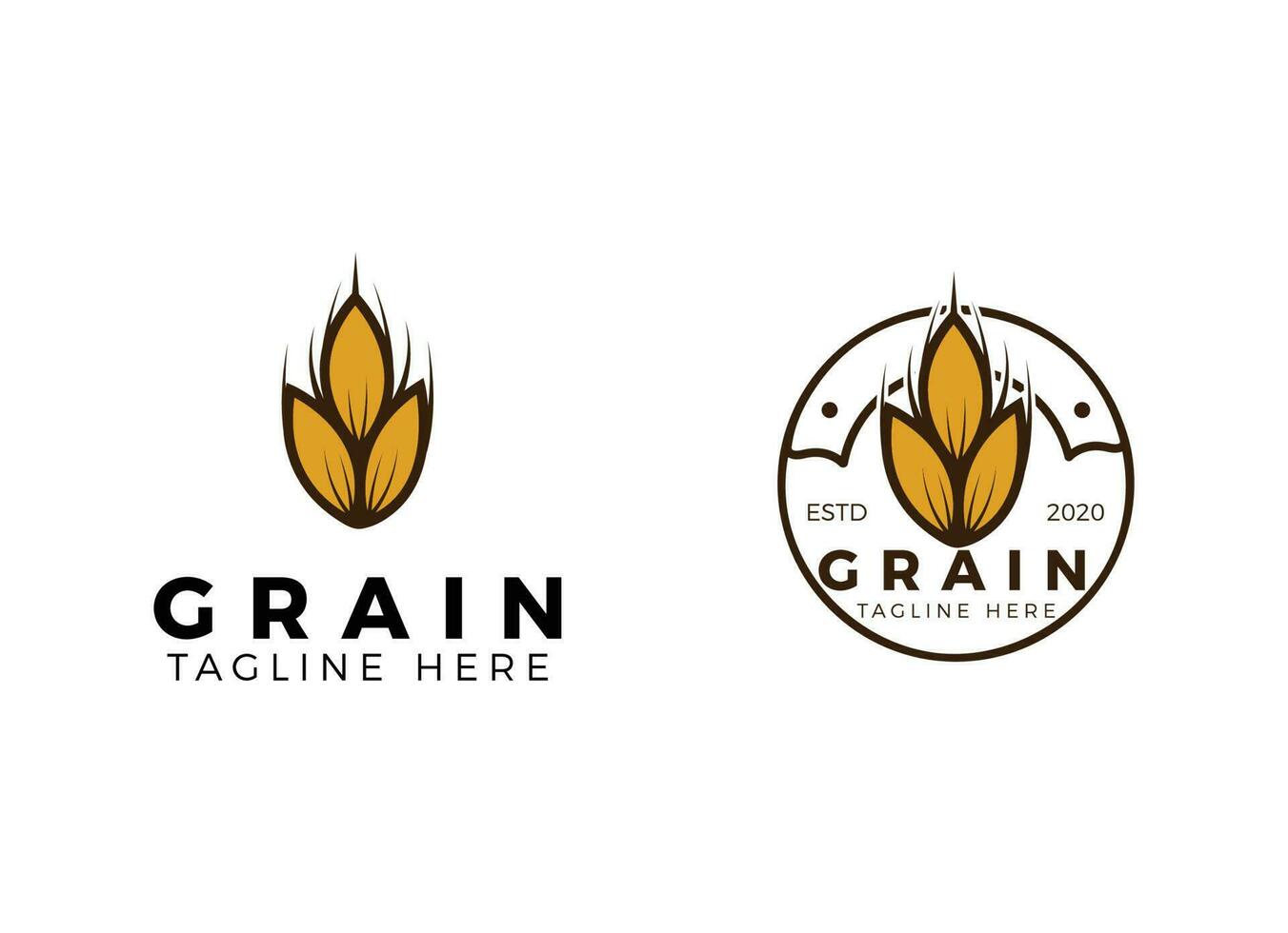 simple wheat or grain vector icon logo design