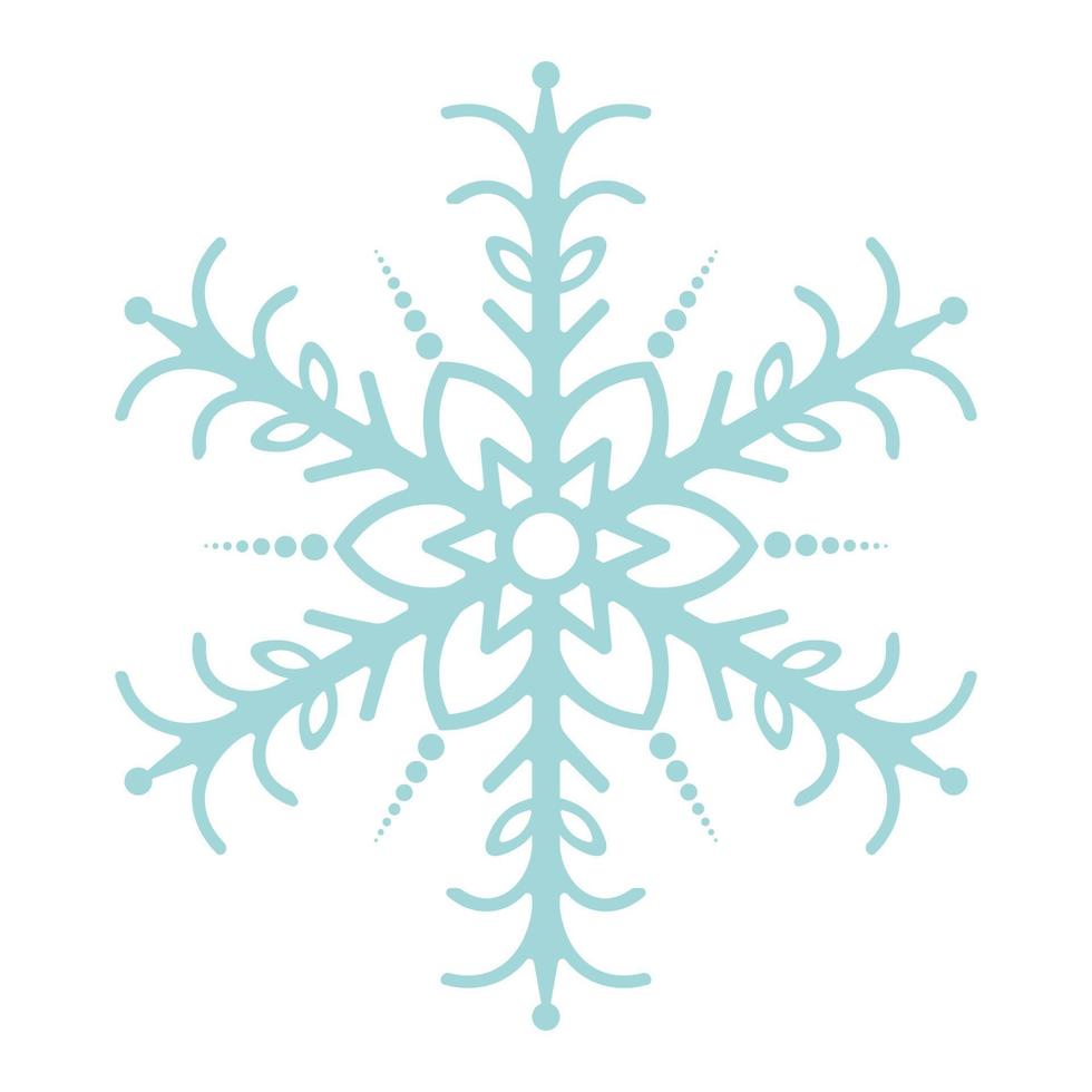 Green snowflake. Fragile crystal of complex shape. Freezing. Snow flakes. Frozen star. vector