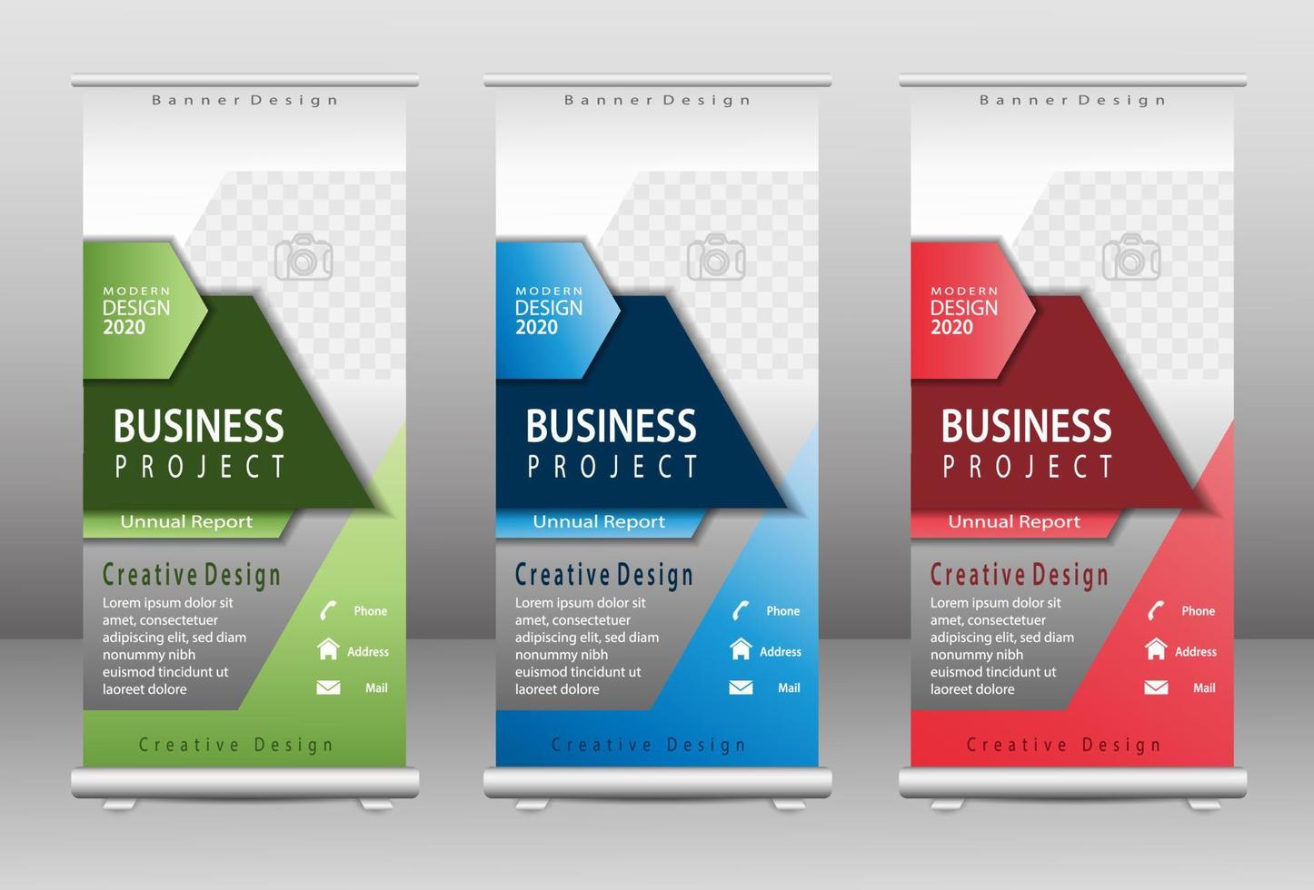 Abstract style business roll up banner template vector