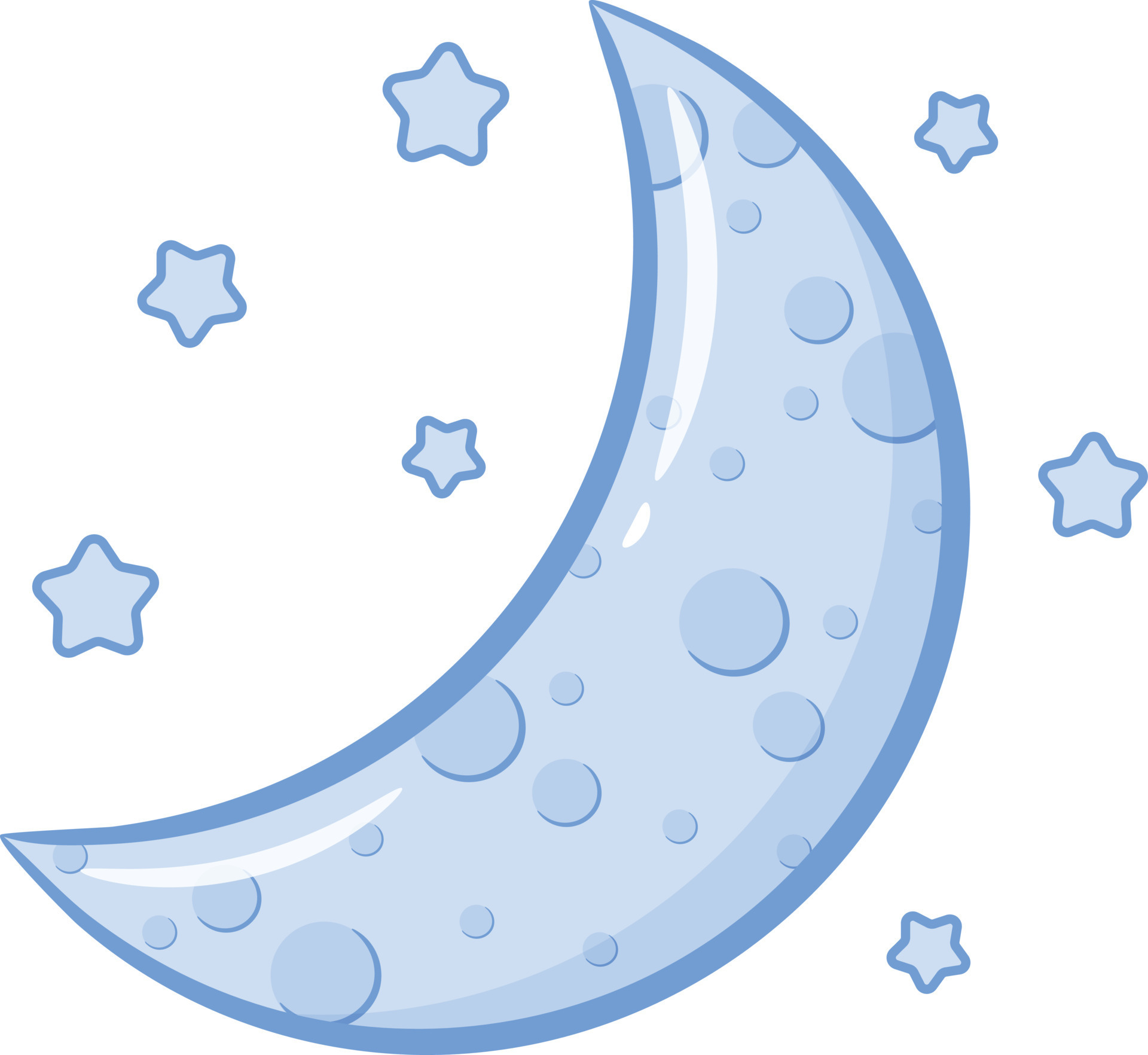 moon and stars cute drawing for school flashcard 13272629 Vector ...
