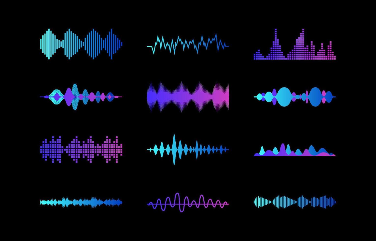 Sound Wave Icon Abstract Visualisation Sounds Amplitude vector