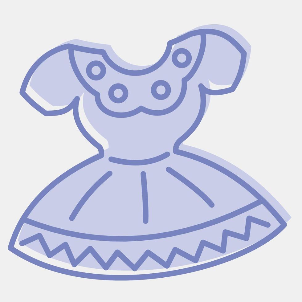 Icon Mexican dress. Day of the dead celebration elements. Icons in two tone style. Good for prints, posters, logo, party decoration, greeting card, etc. vector