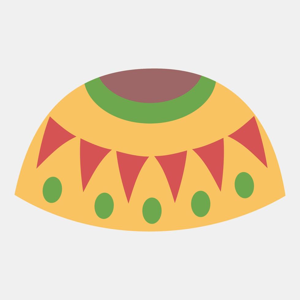 icono poncho mexicano. elementos de celebración del día de los muertos. iconos de estilo plano. bueno para impresiones, carteles, logotipos, decoración de fiestas, tarjetas de felicitación, etc. vector