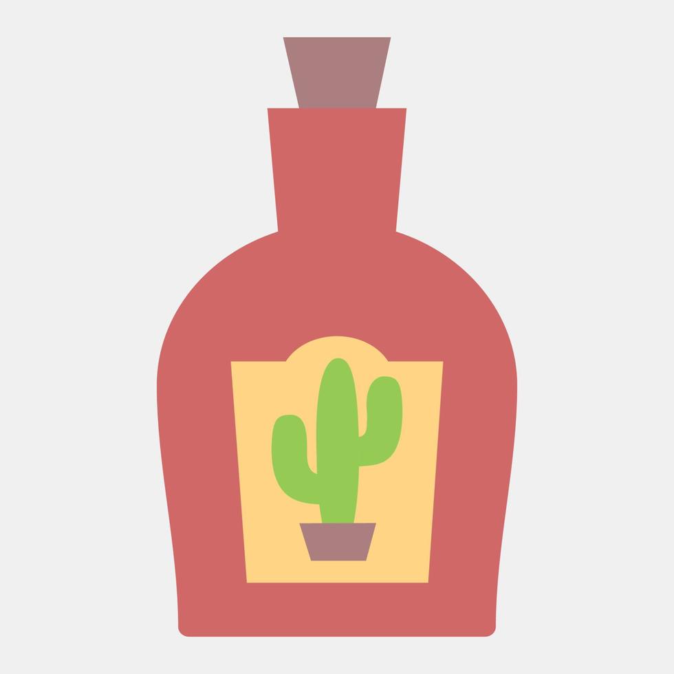 icono de tequila. elementos de celebración del día de los muertos. iconos de estilo plano. bueno para impresiones, carteles, logotipos, decoración de fiestas, tarjetas de felicitación, etc. vector