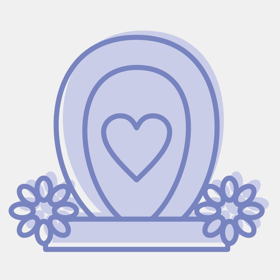 lápida de icono. elementos de celebración del día de los muertos. iconos en estilo de dos tonos. bueno para impresiones, carteles, logotipos, decoración de fiestas, tarjetas de felicitación, etc. vector