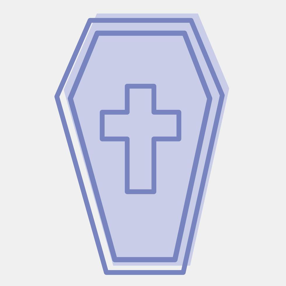 Icon coffin. Day of the dead celebration elements. Icons in two tone style. Good for prints, posters, logo, party decoration, greeting card, etc. vector