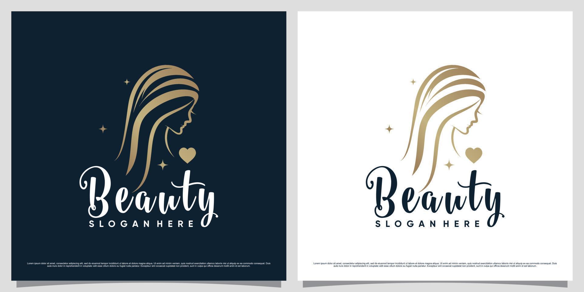 Beauty women logo design template for beauty salon with modern style concept vector