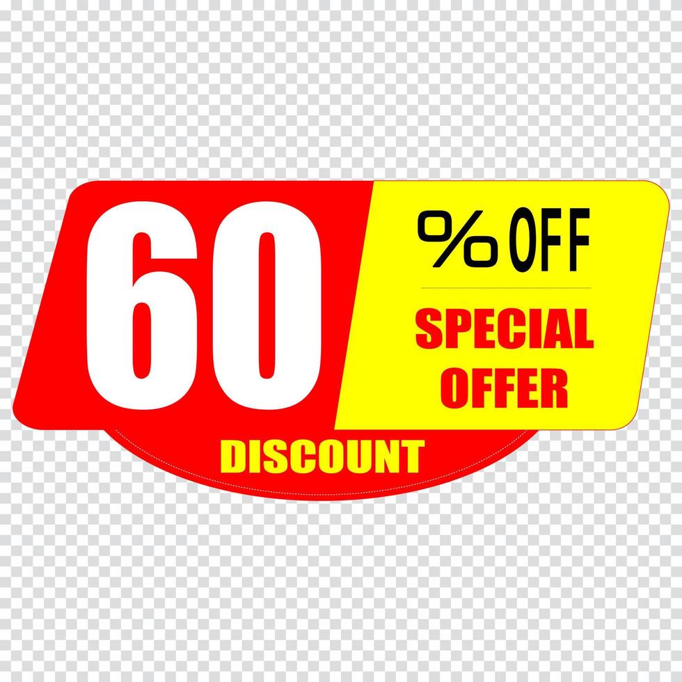 60 percent discount sign icon. Sale symbol. Special offer label vector