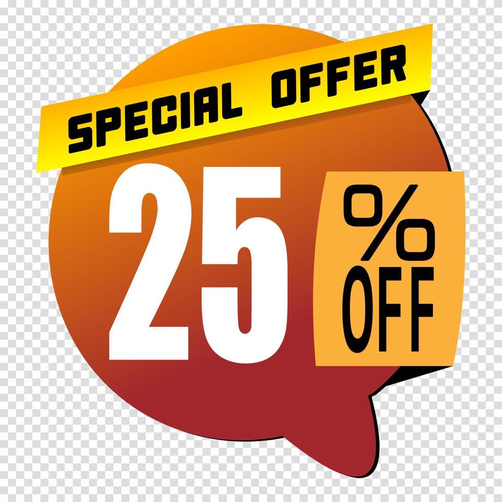 25 percent discount sign icon. Sale symbol. Special offer label vector
