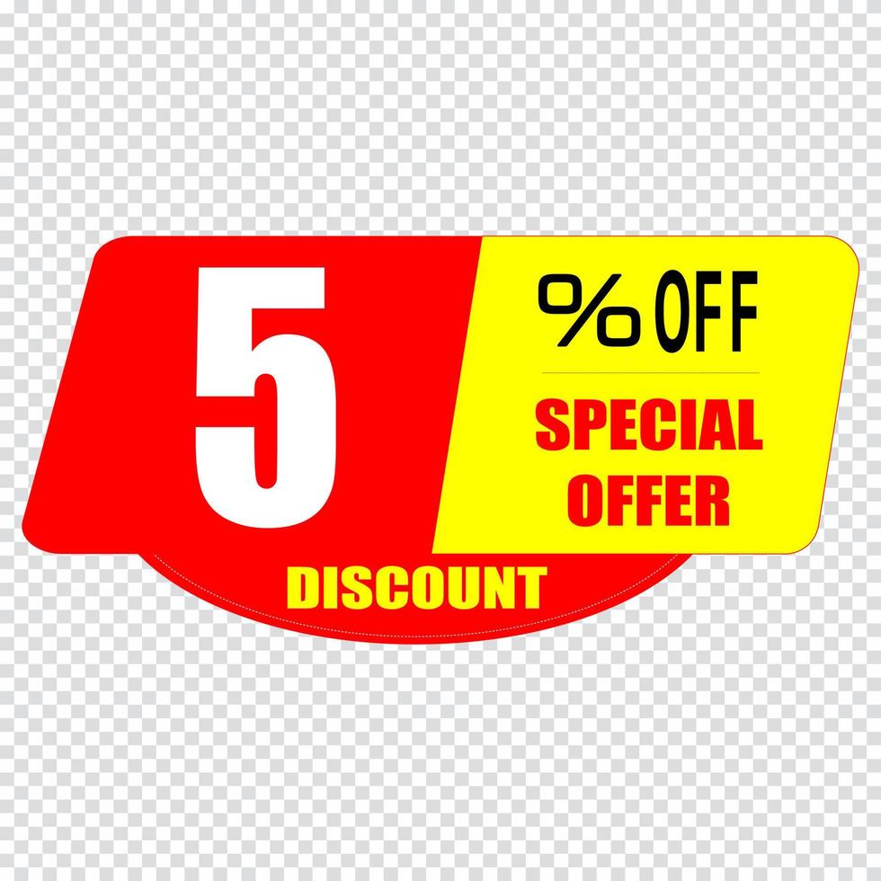 5 percent discount sign icon. Sale symbol. Special offer label vector