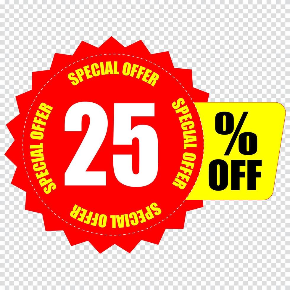 25 percent discount sign icon. Sale symbol. Special offer label vector