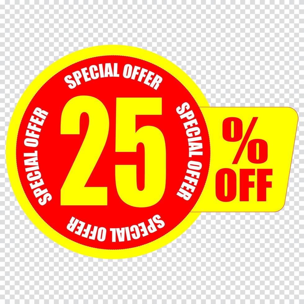 25 percent discount sign icon. Sale symbol. Special offer label vector