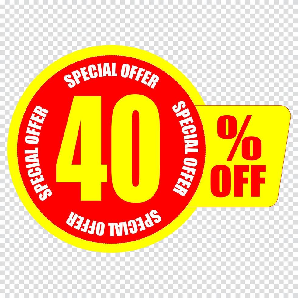 40 percent discount sign icon. Sale symbol. Special offer label vector