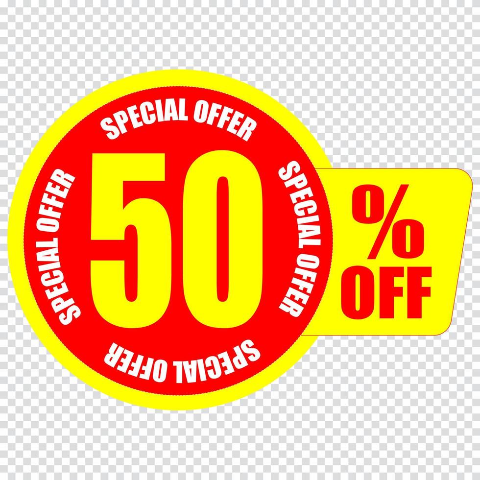 50 percent discount sign icon. Sale symbol. Special offer label vector