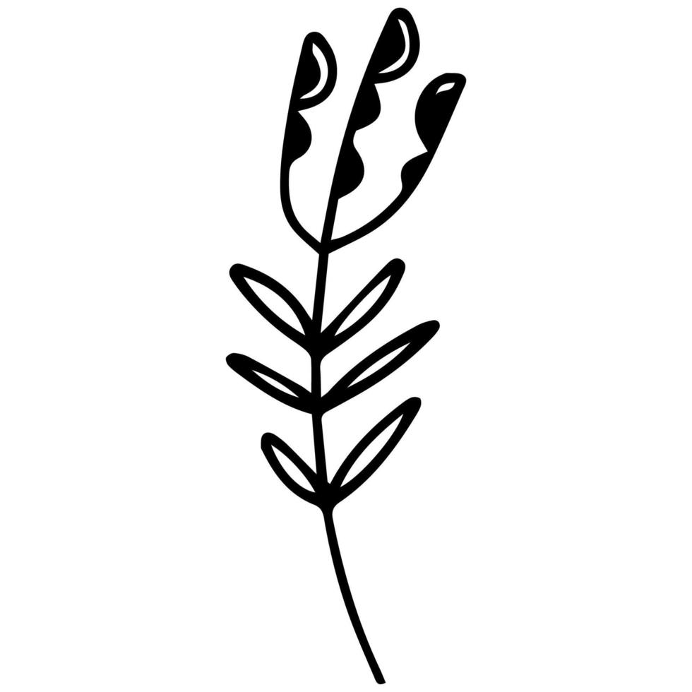 Hand drawn flower in doodle style. One line vector. vector