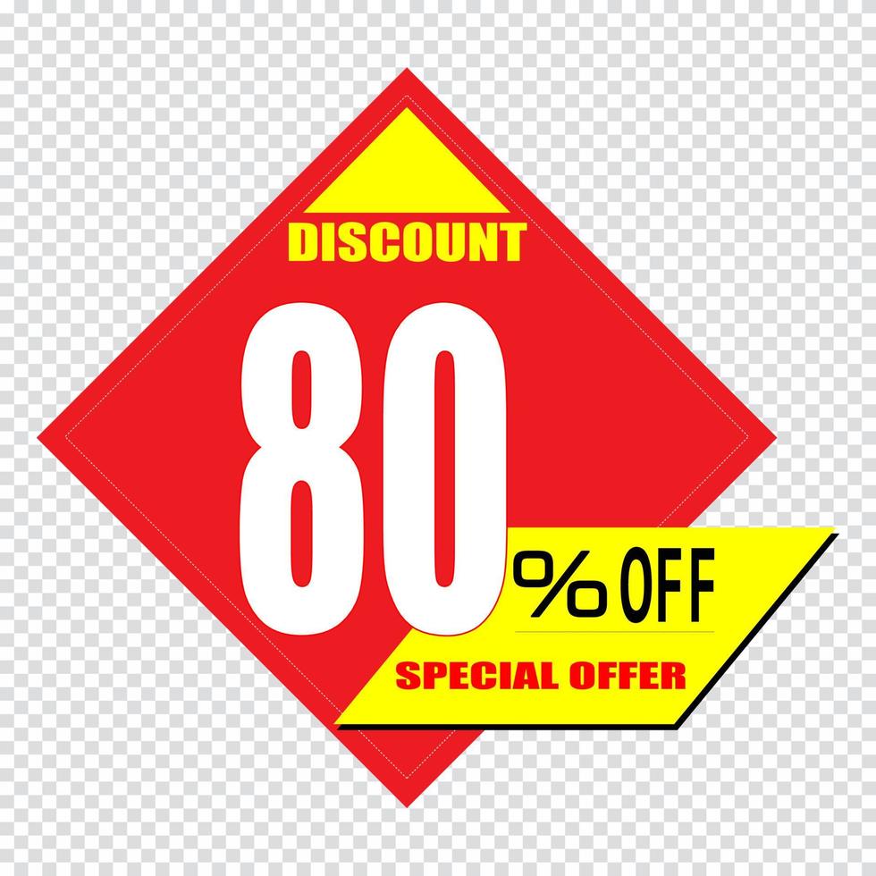 80 percent discount sign icon. Sale symbol. Special offer label vector