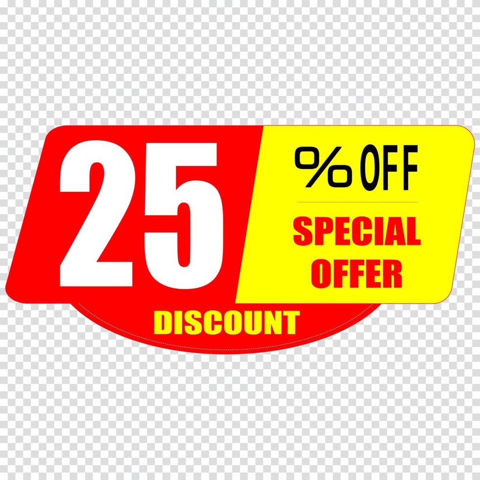 25 percent discount sign icon. Sale symbol. Special offer label vector