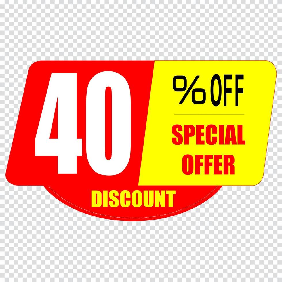 40 percent discount sign icon. Sale symbol. Special offer label vector