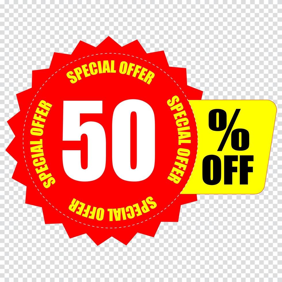 50 percent discount sign icon. Sale symbol. Special offer label