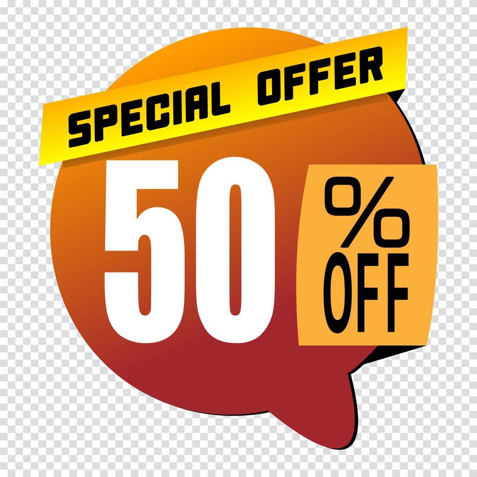 50 percent discount sign icon. Sale symbol. Special offer label vector