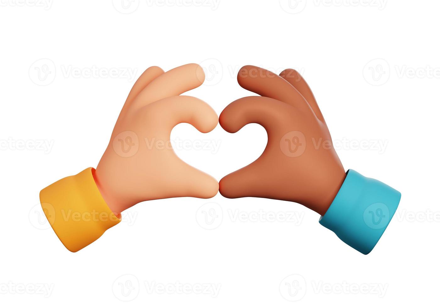 3d illustration of hand make love symbol photo