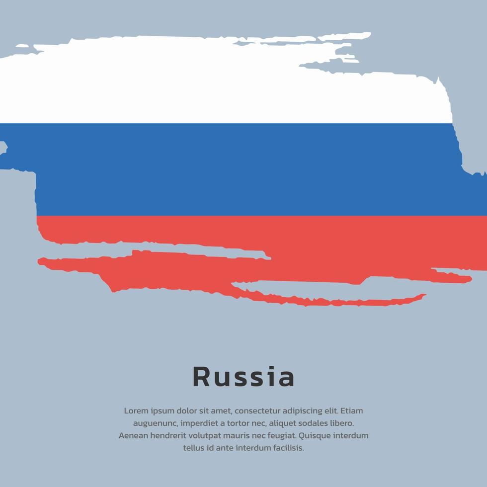 ilustración de la plantilla de la bandera de rusia vector