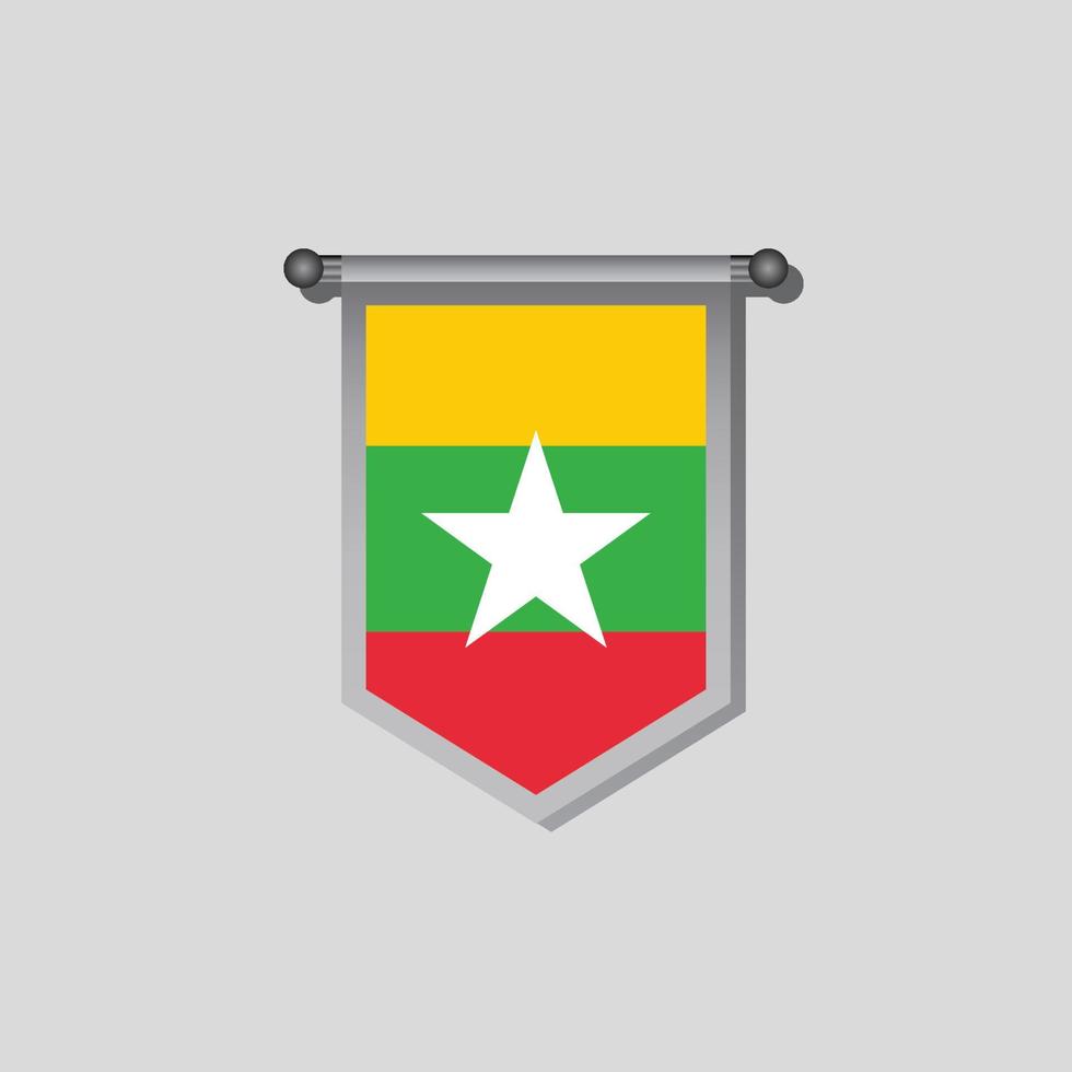 Illustration of Myanmar flag Template vector