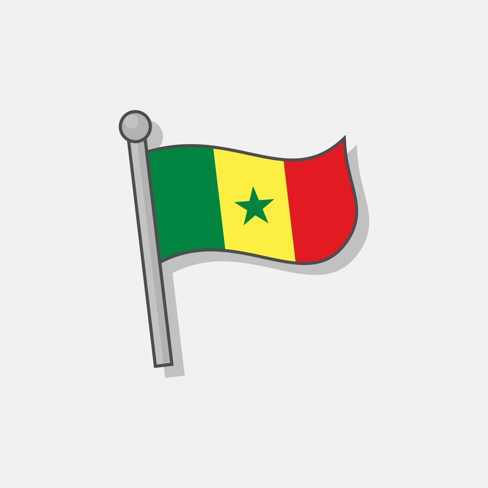 ilustración de plantilla de bandera de senegal vector