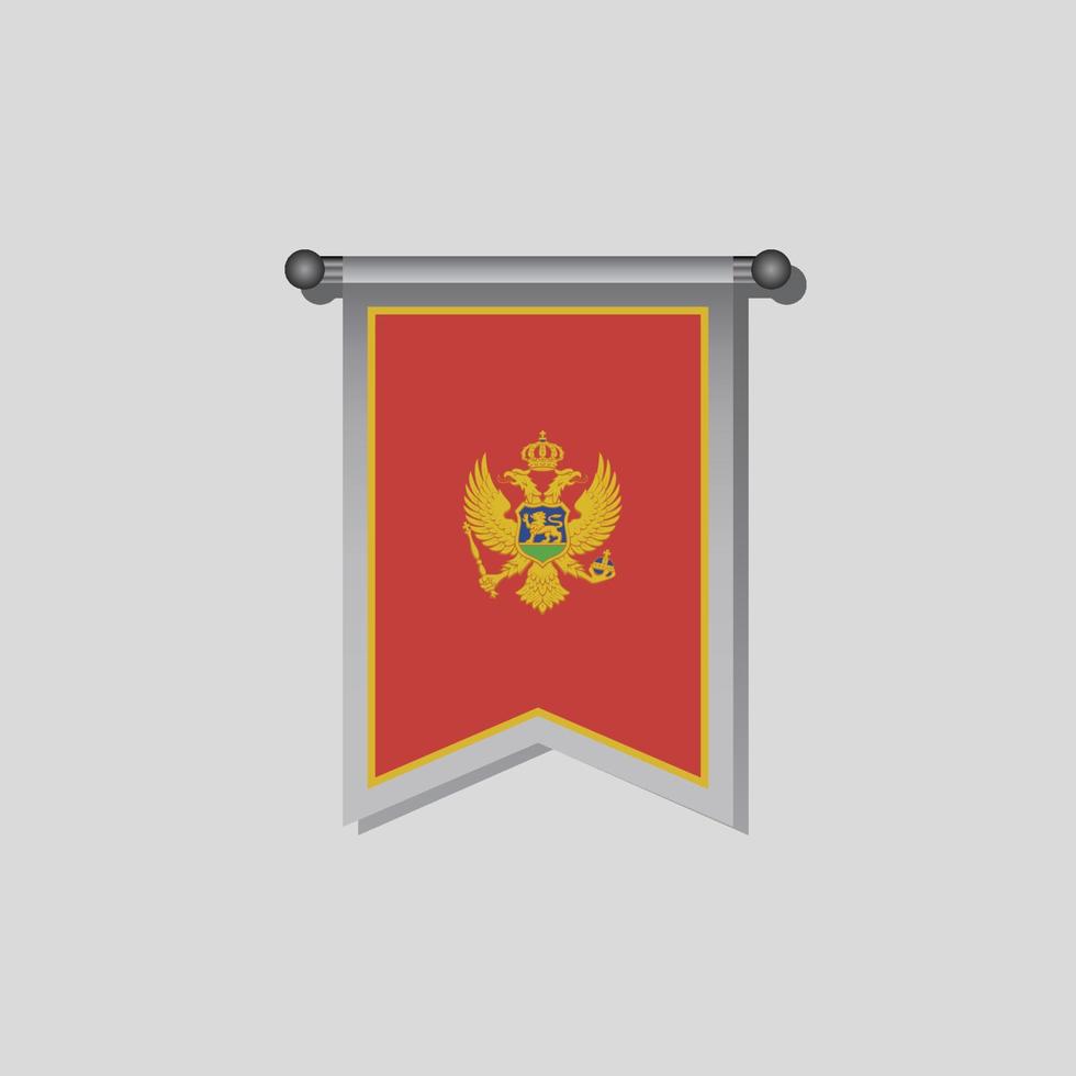 ilustración de la plantilla de la bandera de montenegro vector