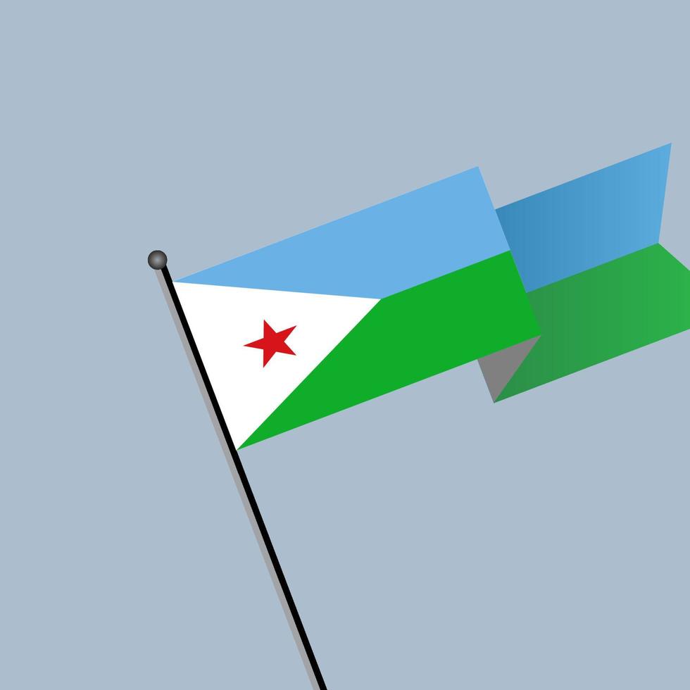 Illustration of Djibouti flag Template vector