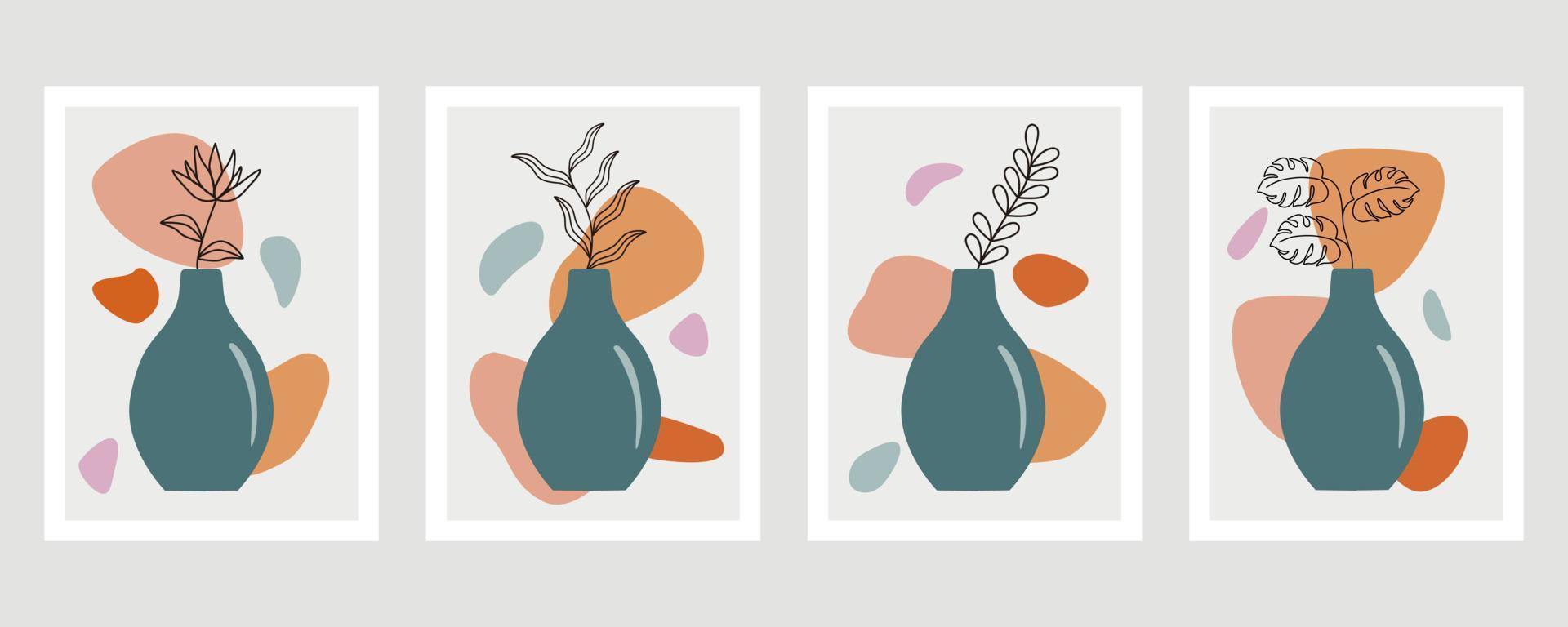 Abstract shape and leaf boho modern minimalist clipart 13273302 Vector ...