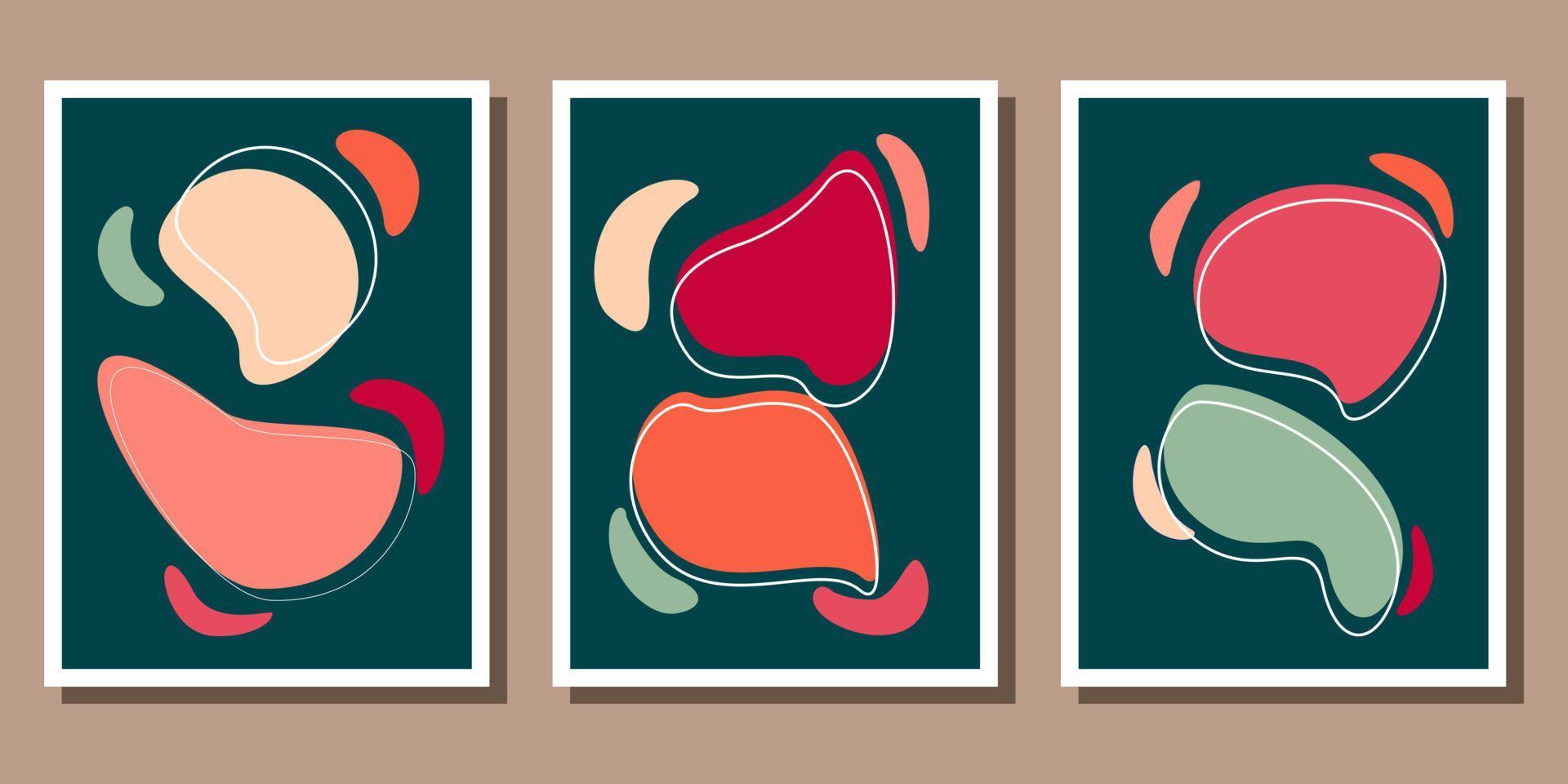 Abstract boho shape set vector