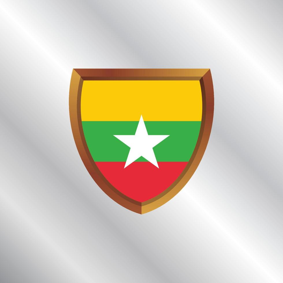 Illustration of Myanmar flag Template vector