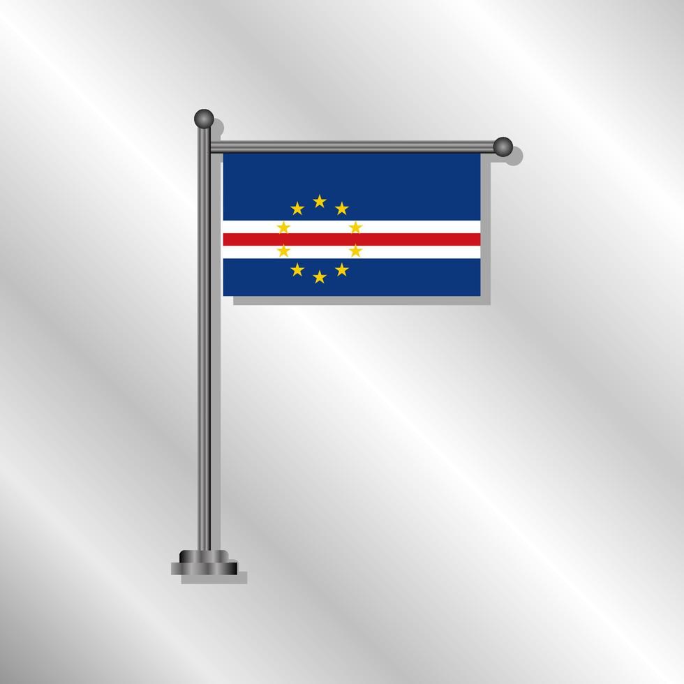 ilustración de la plantilla de la bandera de cabo verde vector