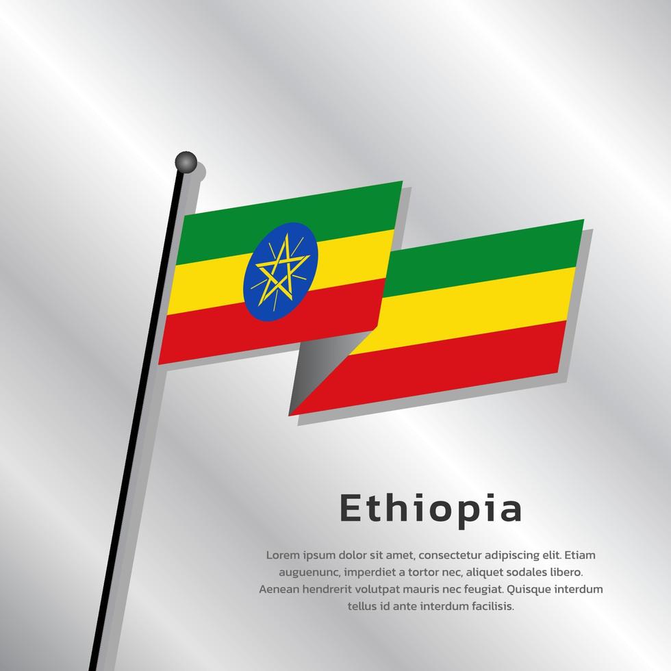 Illustration of Ethiopia flag Template vector