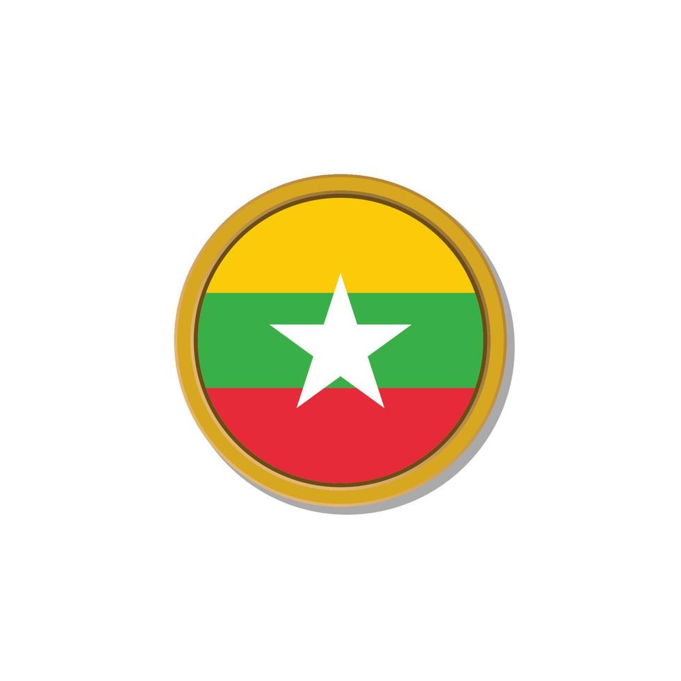 Illustration of Myanmar flag Template vector