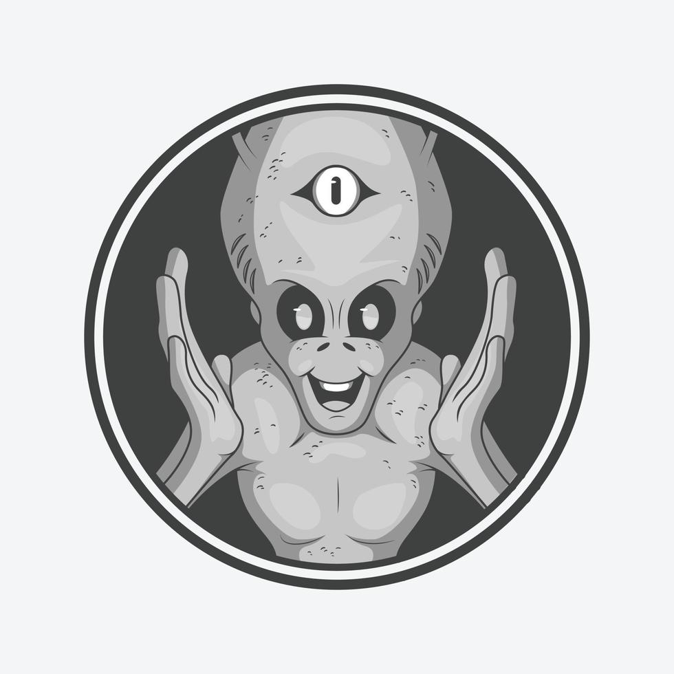 Alien Character vector illustration. Space, science, fiction design concept.
