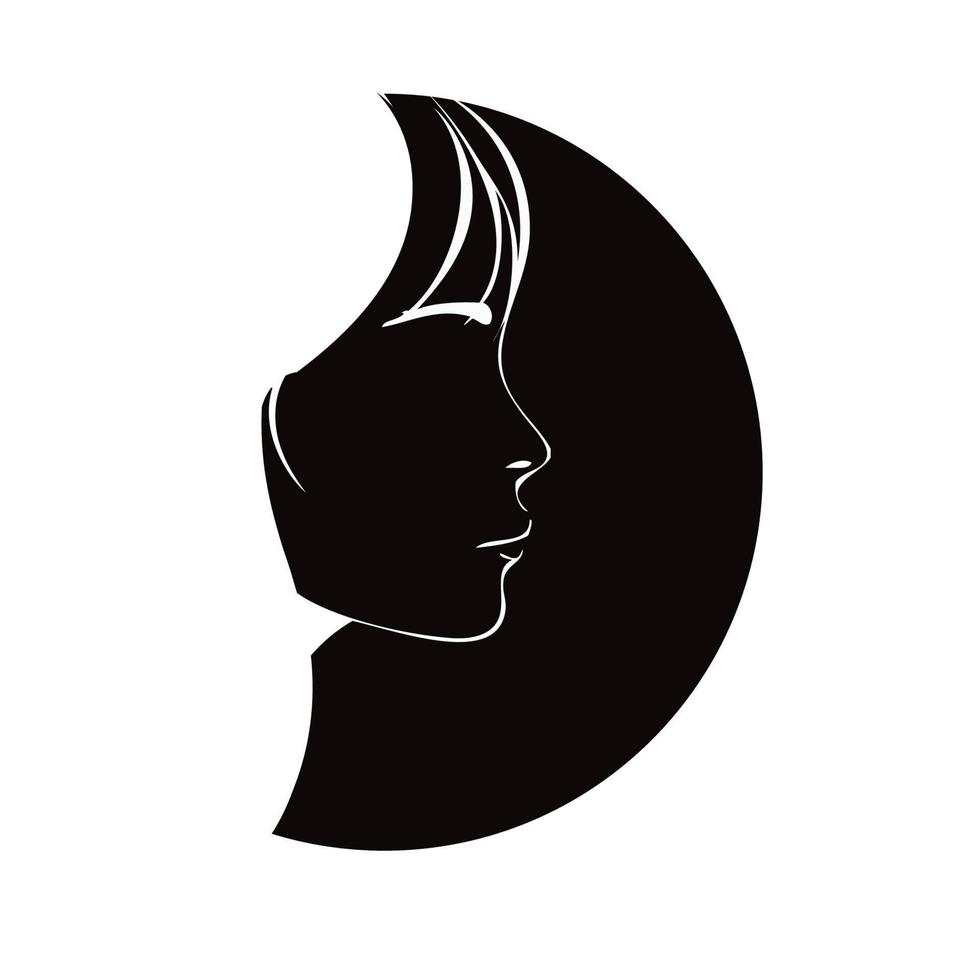 woman silhouette face vector design