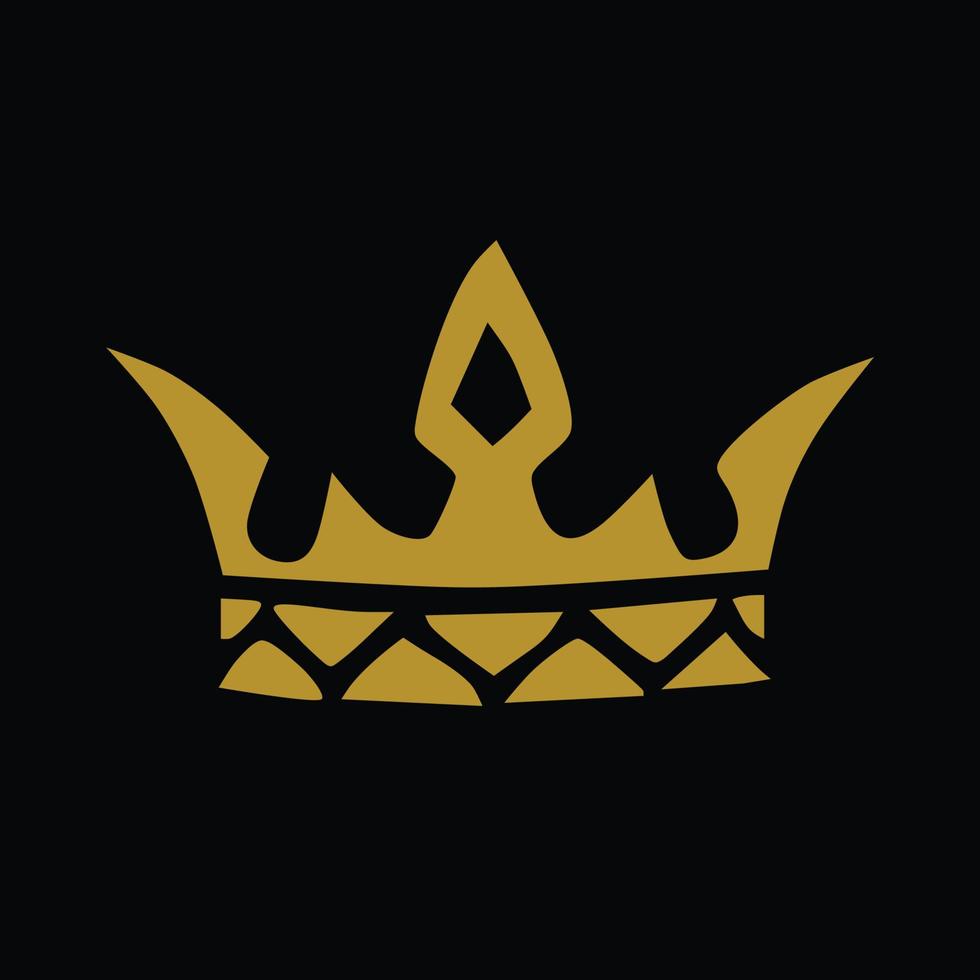 diseño de vector de icono de corona de rey dorado