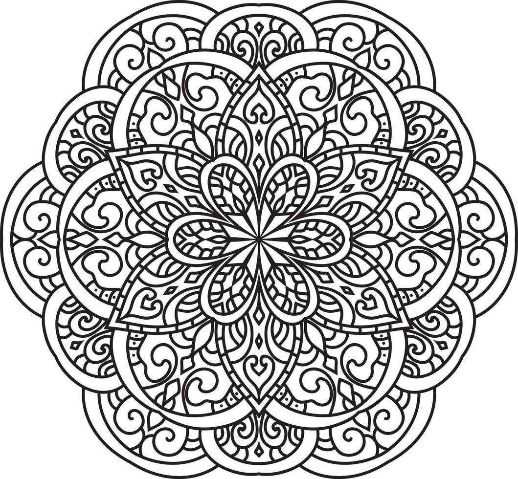 Mandala Flower in Black and White vector