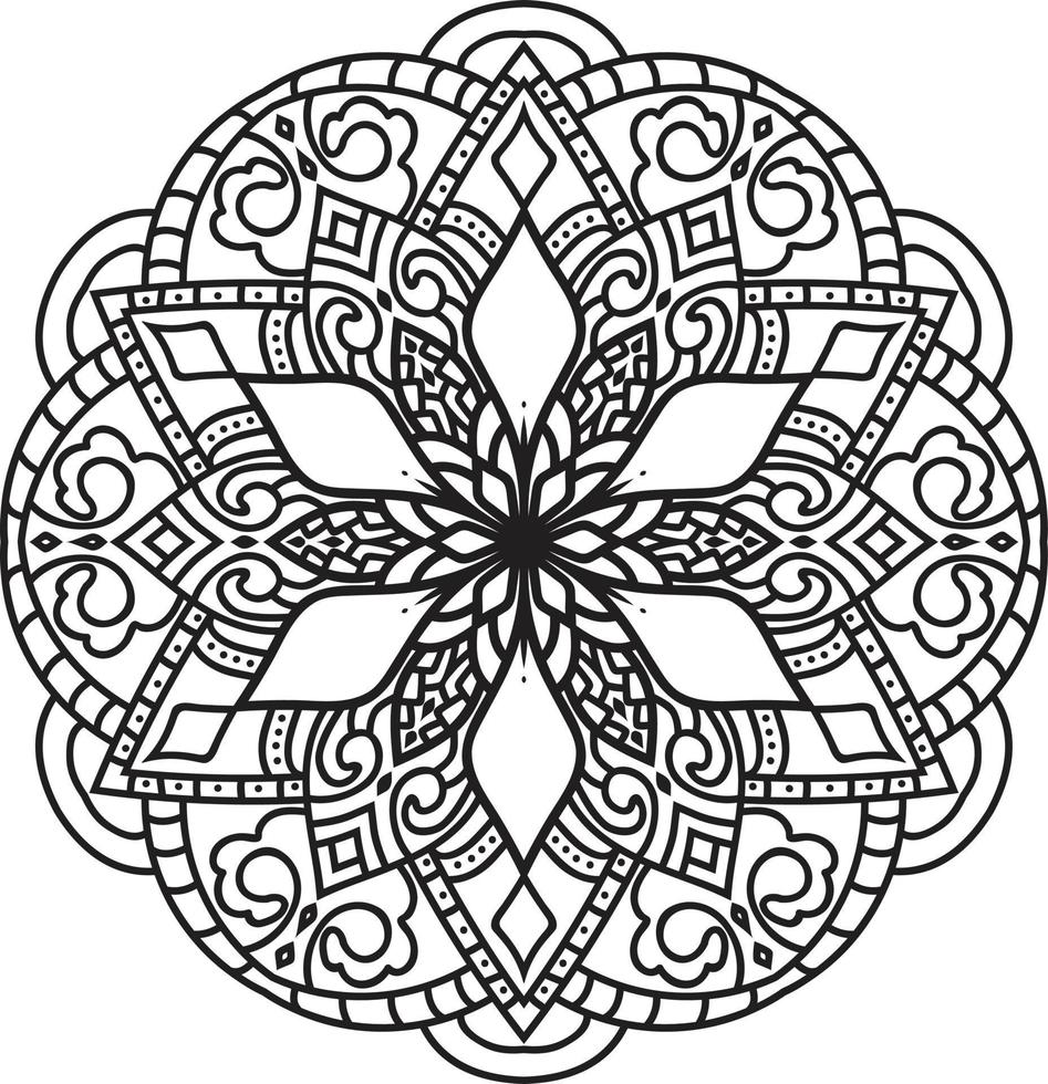 Mandala Flower in Black and White vector