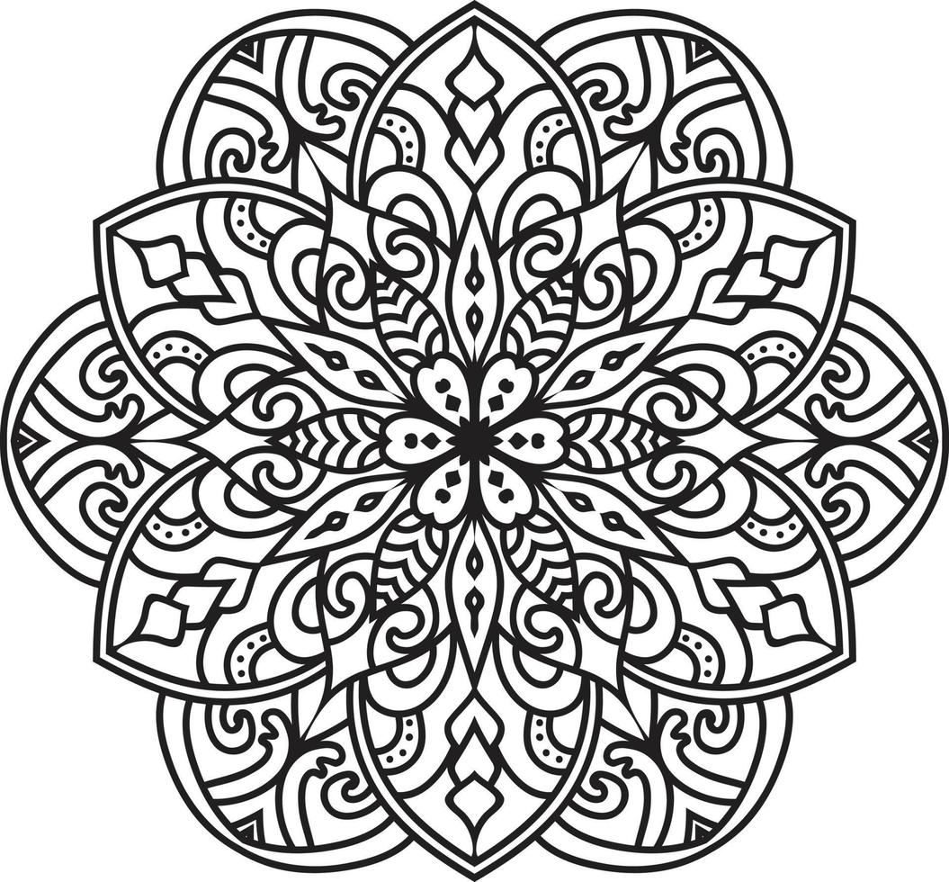 Mandala Flower in Black and White vector