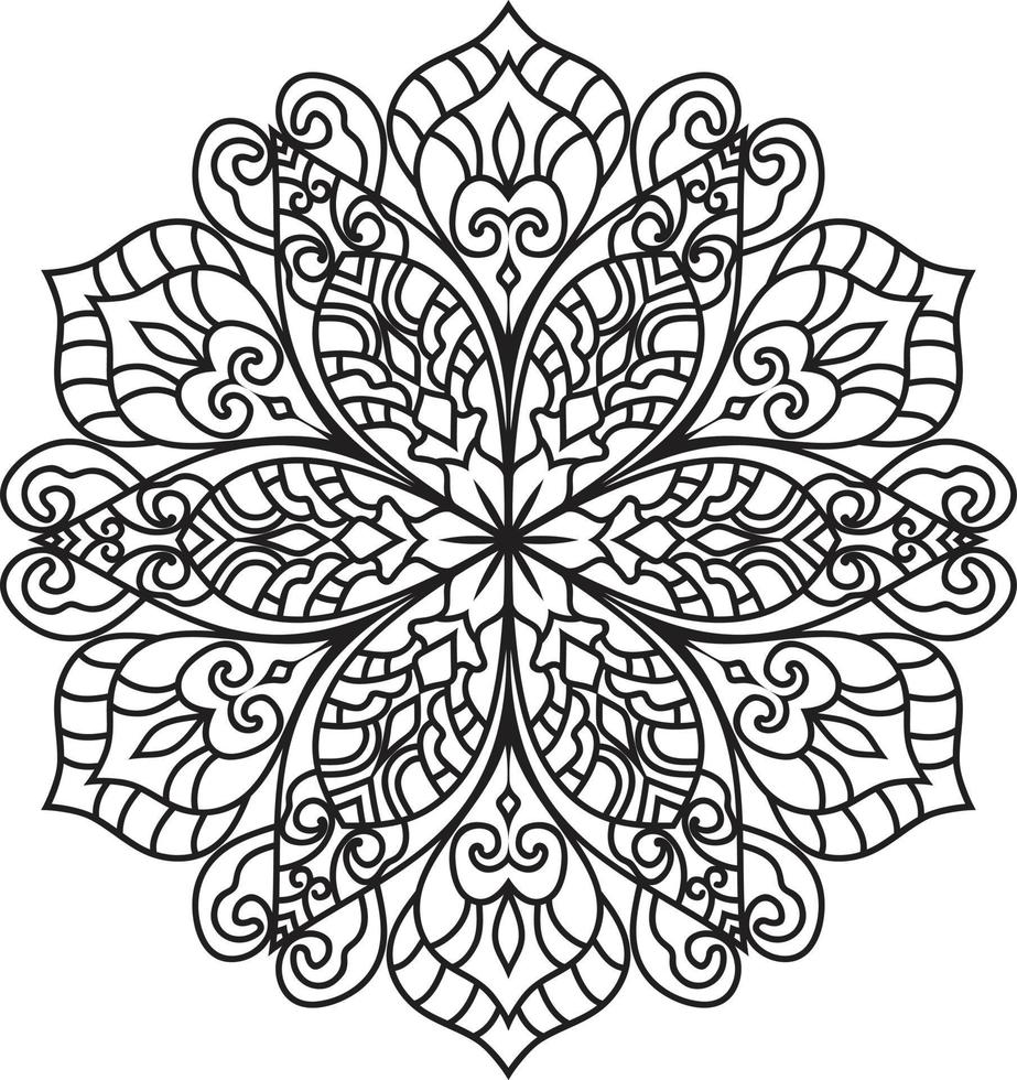 Mandala Flower in Black and White vector