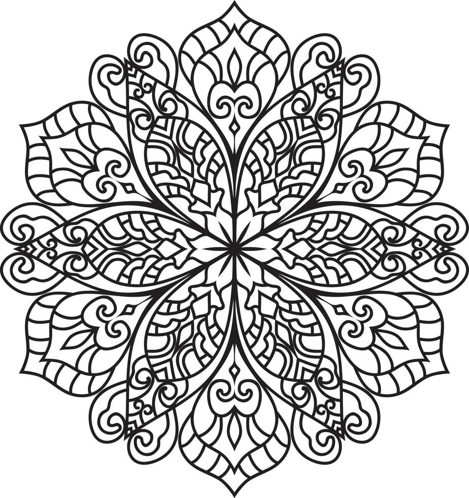 Mandala Flower in Black and White vector