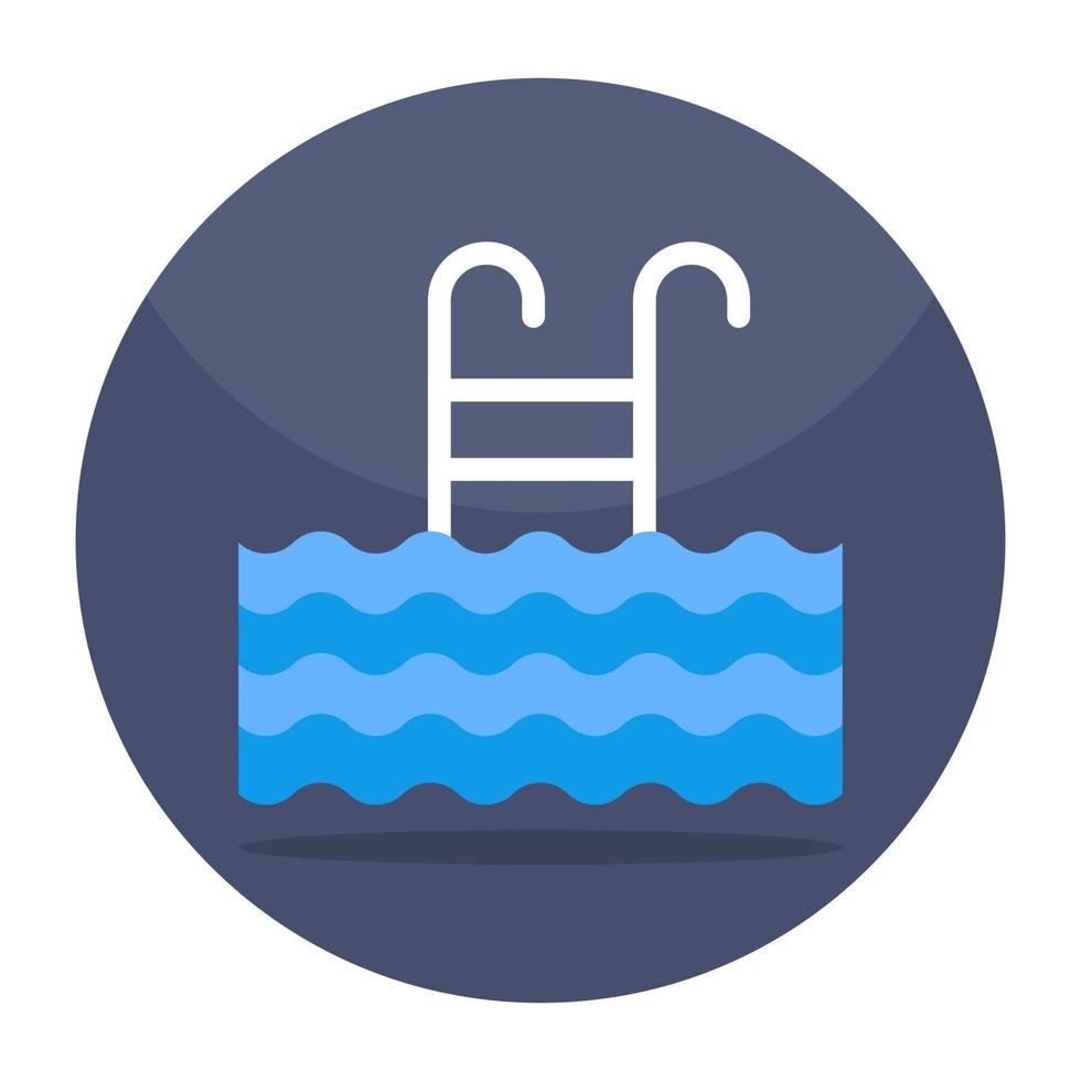 Editable design icon of swimming pool vector